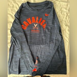 Nike Virginia Cavaliers UVA XL Navy Long Sleeve Shirt Dri-Fit